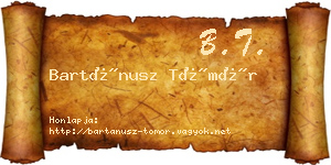 Bartánusz Tömör névjegykártya